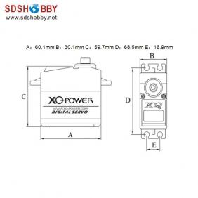 XQ-Power 40KG/162g Digital Servo XQ-S5040D Big Torque with Metal Gear/Aluminum Case