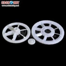 Helicopter Big & medium and small gears for VWINRC 450/ Align Trex 450 (white, 3 pcs per set)