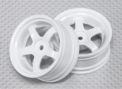 1:10 Scale Wheel Set (2pcs) White 5-Spoke RC Car 26mm (3mm offset)