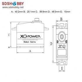 XQ Power 14.5kg/56g Digital Robot Servo XQ-RS413 with Titanium Gear/Aluminum Case