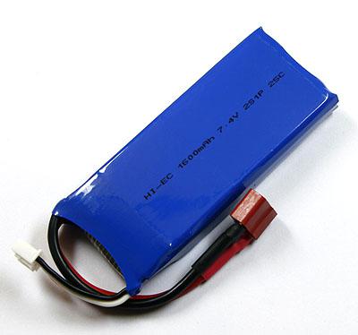 HI-EC 1600mAh / 7.4V 25C LiPoly Battery Pack W/ T-connector