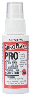 Great Planes Pro CA Activator 2 oz w/Pump Foam Saf GPMR6035