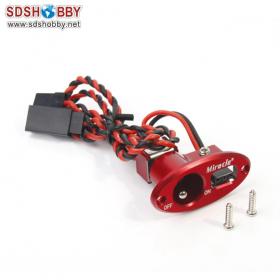 Oval Aluminum Alloy Single Switch Red