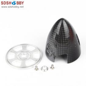 RC Model 2″(50.8mm) Carbon Fiber Spinner with Aluminum Back plate 3K Surface Processing