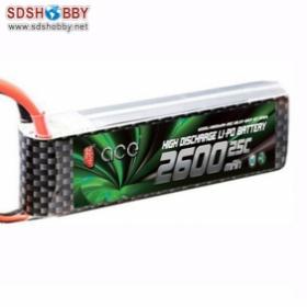 Gens ACE High Discharge Li-Po Battery 2600mAh 25C 22.2V/6S for RC Model