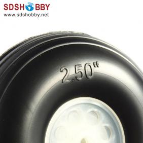 RC Airplane PU wheel with plastic hub 2.5" (D63.5 x H24 x Φ4mm)