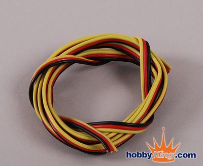 Flat 22AWG servo wire 1mtr (R/B/Y)