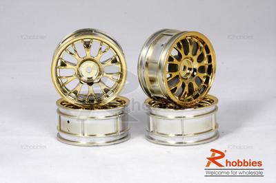 1/10 RC Car Metallic Plate Wheel Set (Gold)