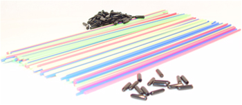 Racers Edge Colored Antenna Tubes w/Caps (100) RCE1001BAC