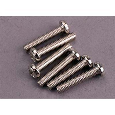 Traxxas screws, 3 x 15mm, Roundhead (6) TRA2563