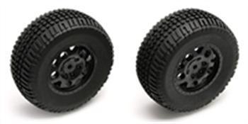 Associated Tire/Wheel Rear Black SC10 ASC9813